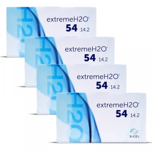 Extreme H2O 54 |14,2 Sparpack - 4 Boxen- 24 Linsen Nachfolger Premium Linsen biokompatible Monatslinsen 4 Boxen- 24 Linsen