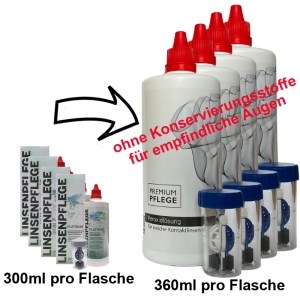 Ersatz fr Linsenpflege Platinum (Oxistar) 4 x 300ml - Premium Pflege Peroxid 4 x 360ml mehr Inhalt