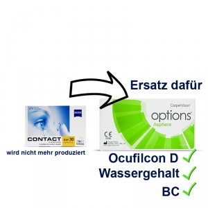 Ersatz fr Zeiss Contact Day 30 Spheric. Options Asphere Monatslinsen mit den selben Parametern