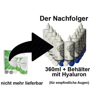 Aus Options Pure wird Premium Pflege Kombilösung mit Hyaluron 10 x 360ml / 10 Behälter
