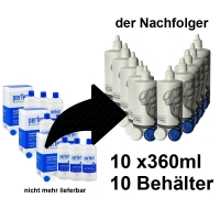 Aus Perfect Aqua Plus Kombilsung Vorratspack (MPG+E) 3 x (3x360ml) wird Premium Pflege Kombilsung mit Hyaluron 10x 360ml / 10Behlter