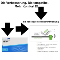 Soflens 59 Verbesserung -neu- Premium Linsen biokompatible Monatslinsen fr trockene Augen