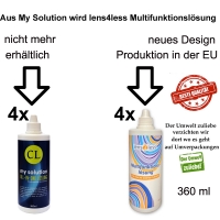Aus MY SOLUTION All-in-One Lsung Sparpack 4 x 360 ml wird Lens4Less Multifunktionslsung 4 x 360 ml